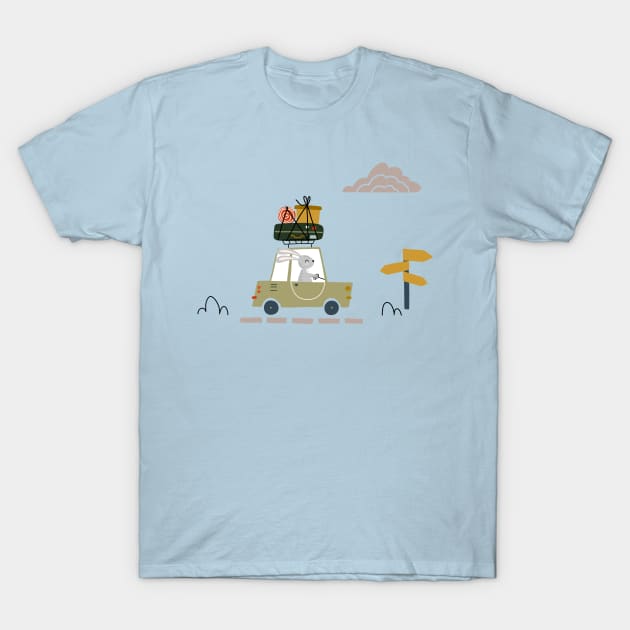 Bunny On Vacation T-Shirt by JunkyDotCom